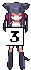 girl holding the number 3